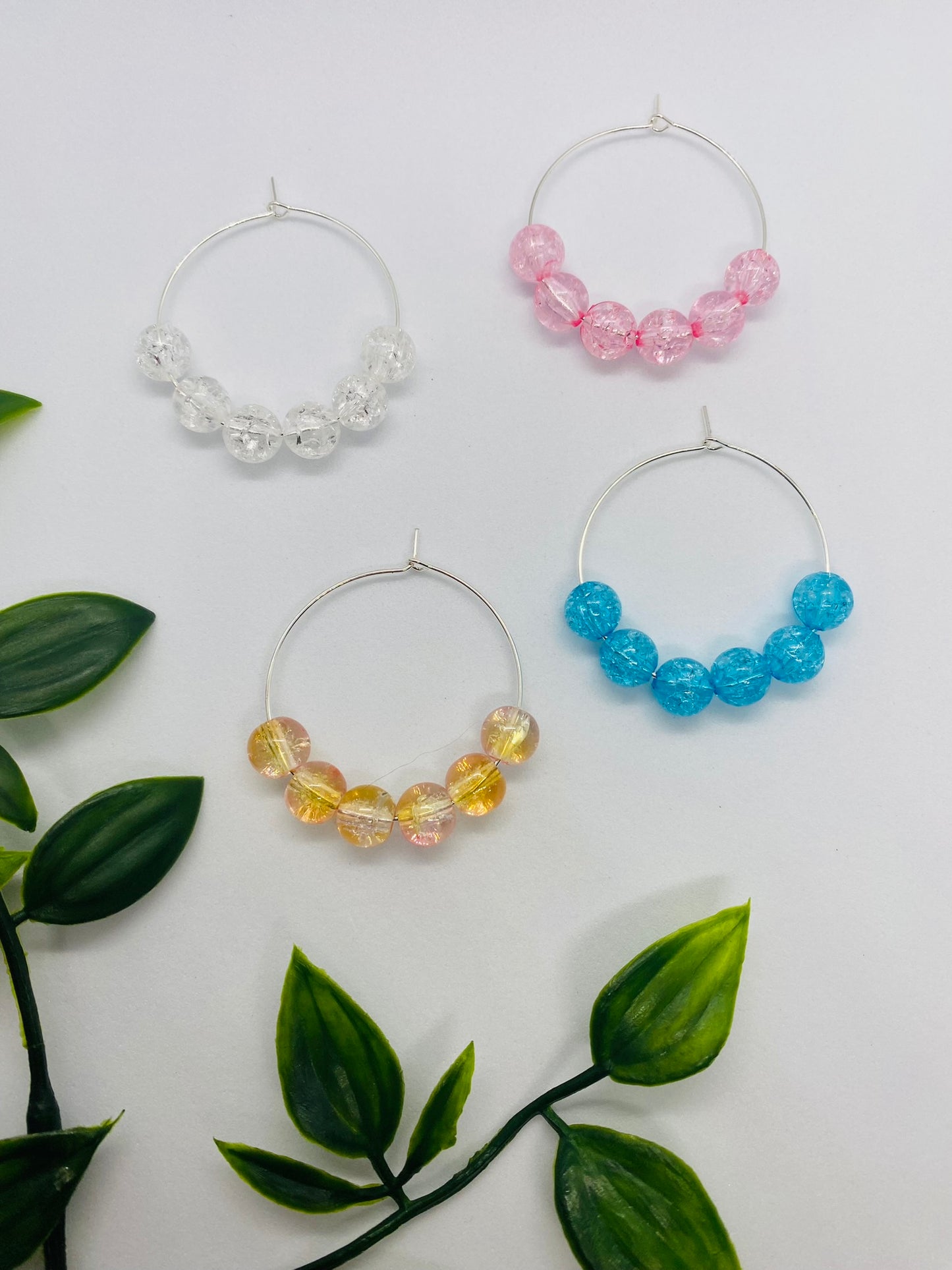 4 Sparkle Bead Wine Glass Charms