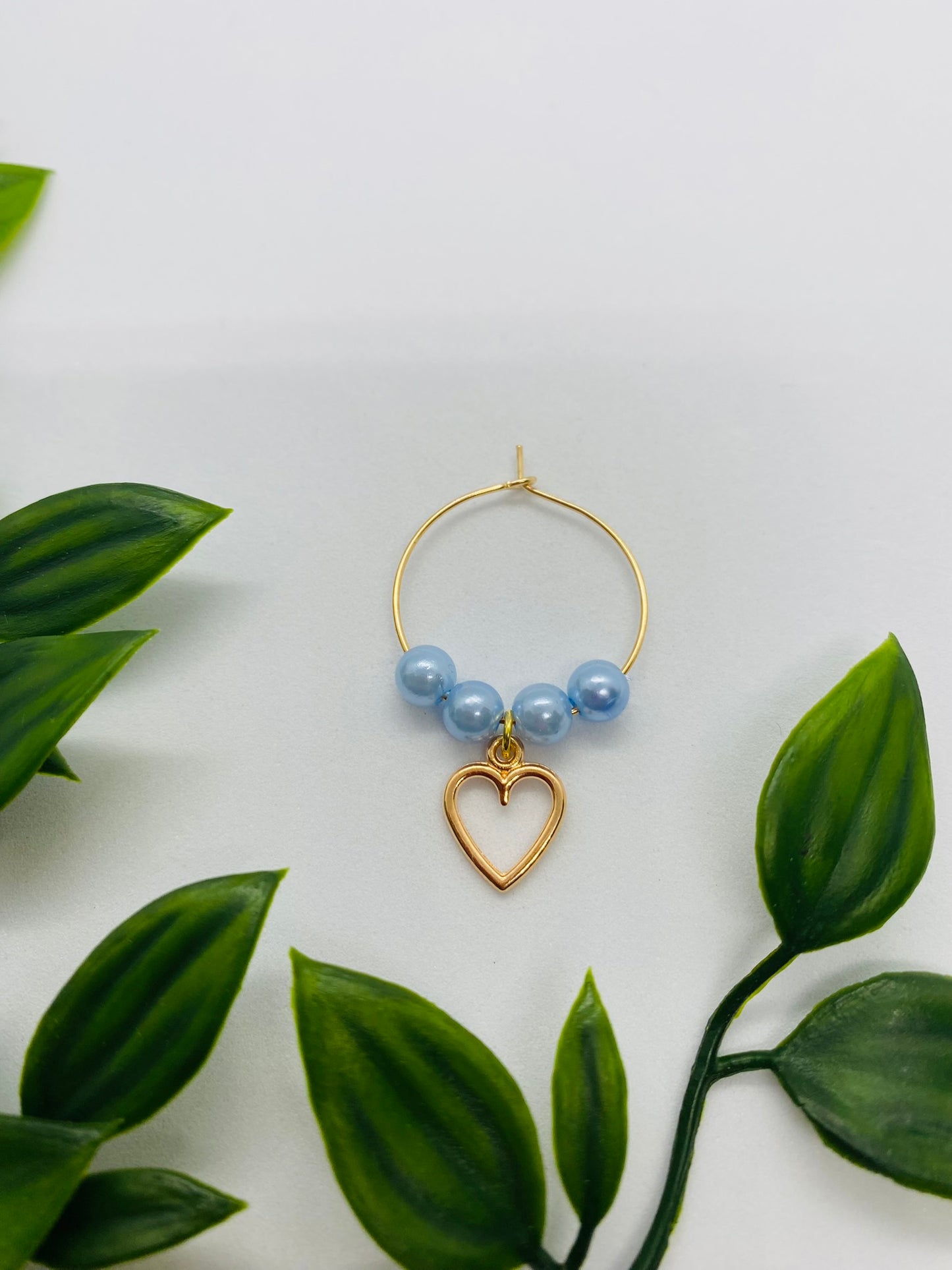Blue Bead Wine Glass Charm