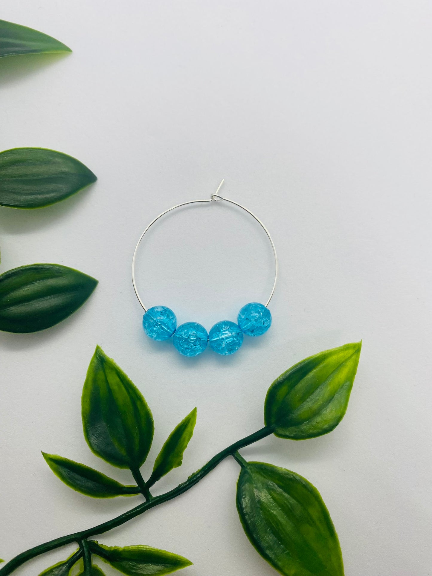 Bright Blue Bead Wine Glass Charm