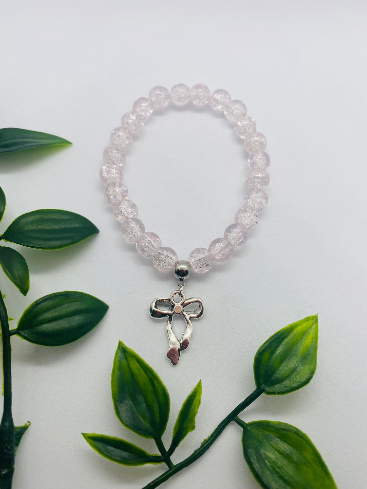 Clear Sparkle Bow Bracelet