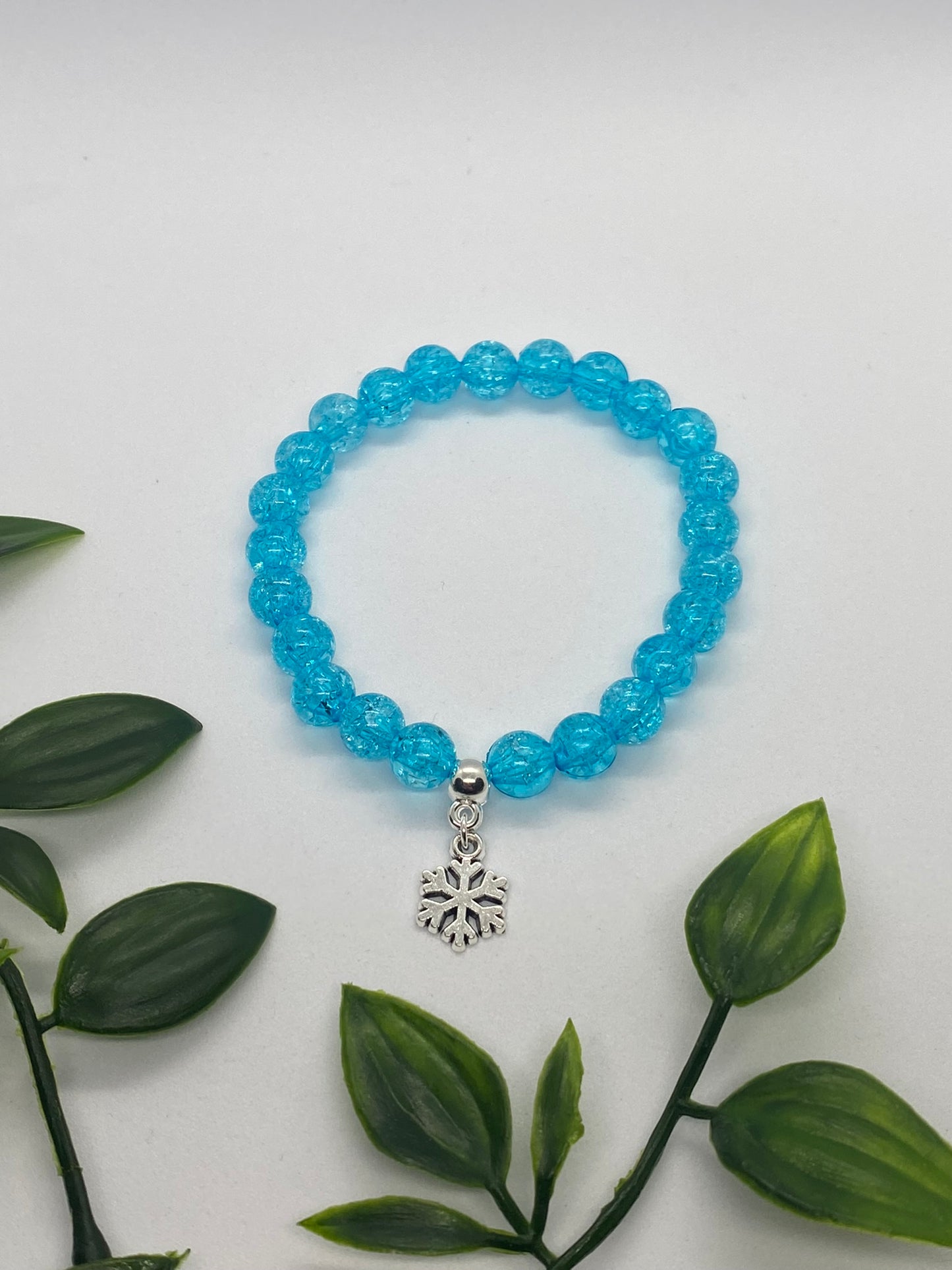 Blue Bead Snowflake Bracelet