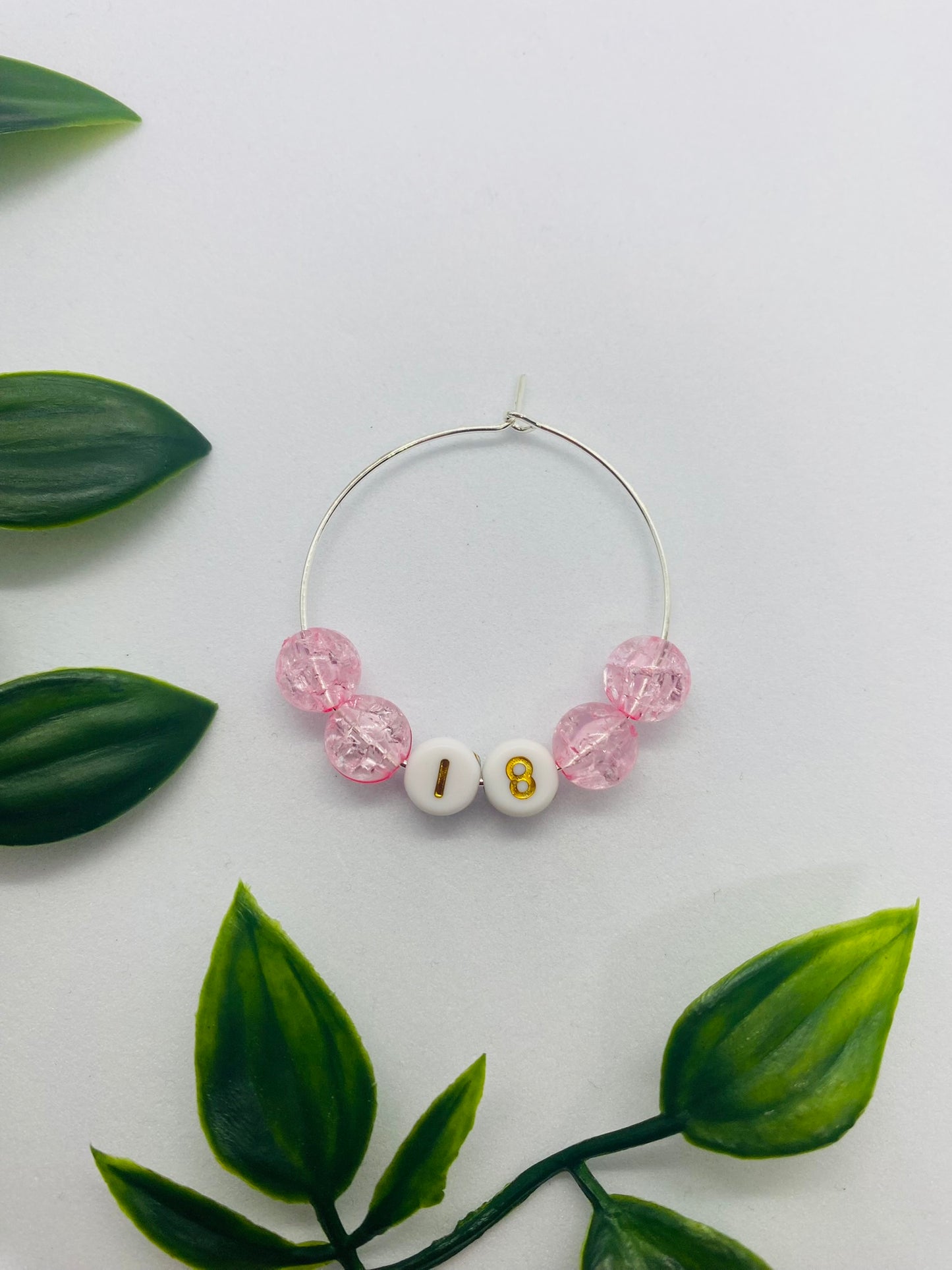 18th Wine Glass Charm