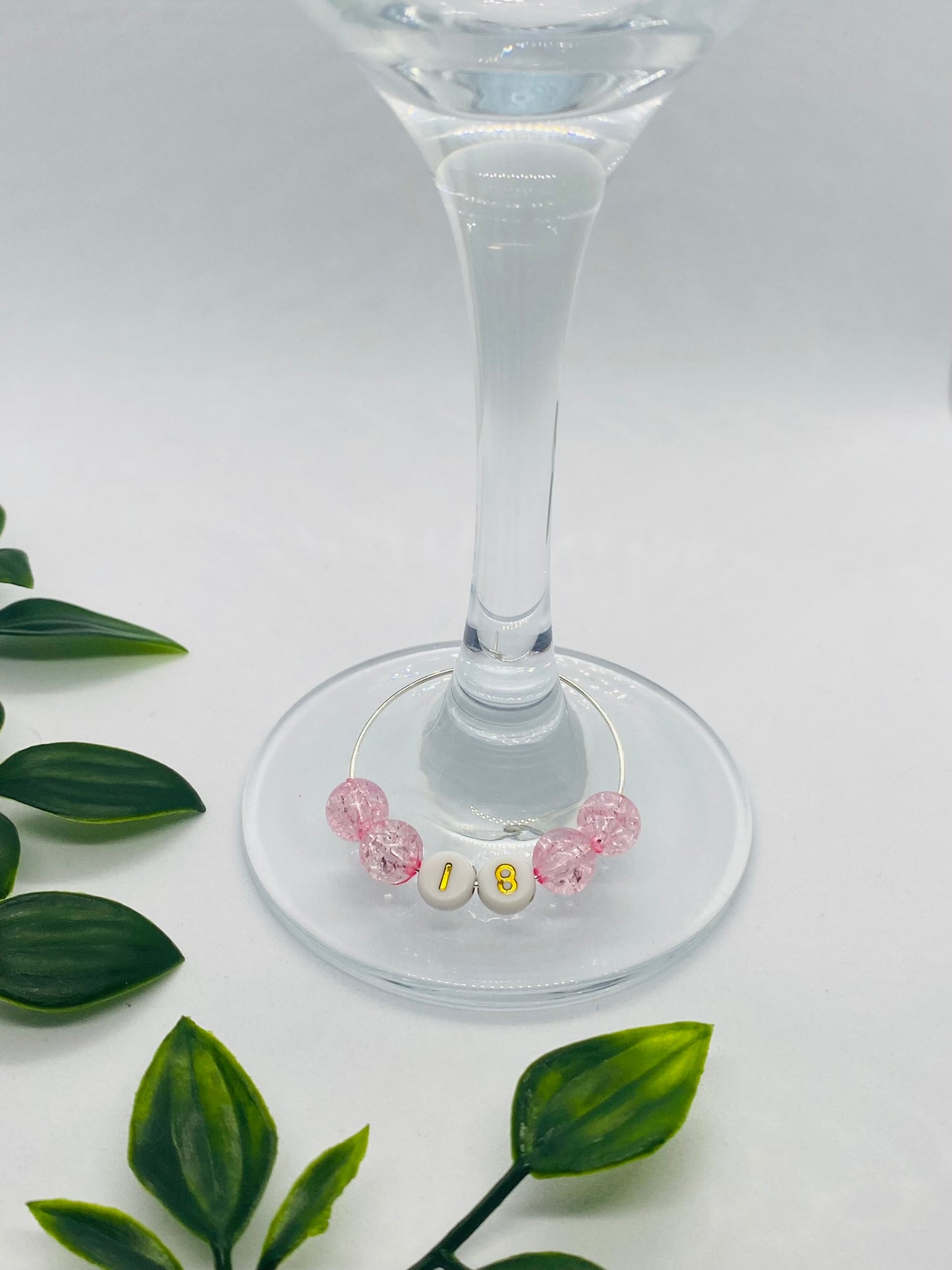 18th Wine Glass Charm