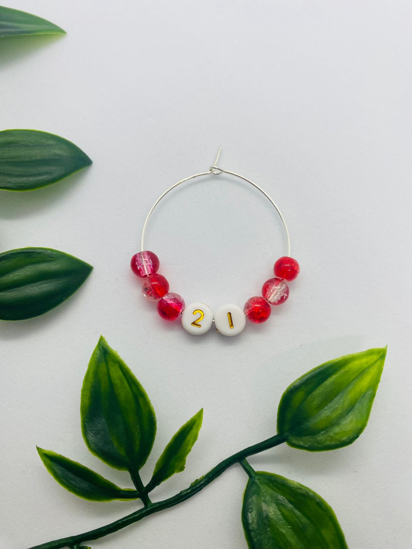 21st Wine Glass Charm