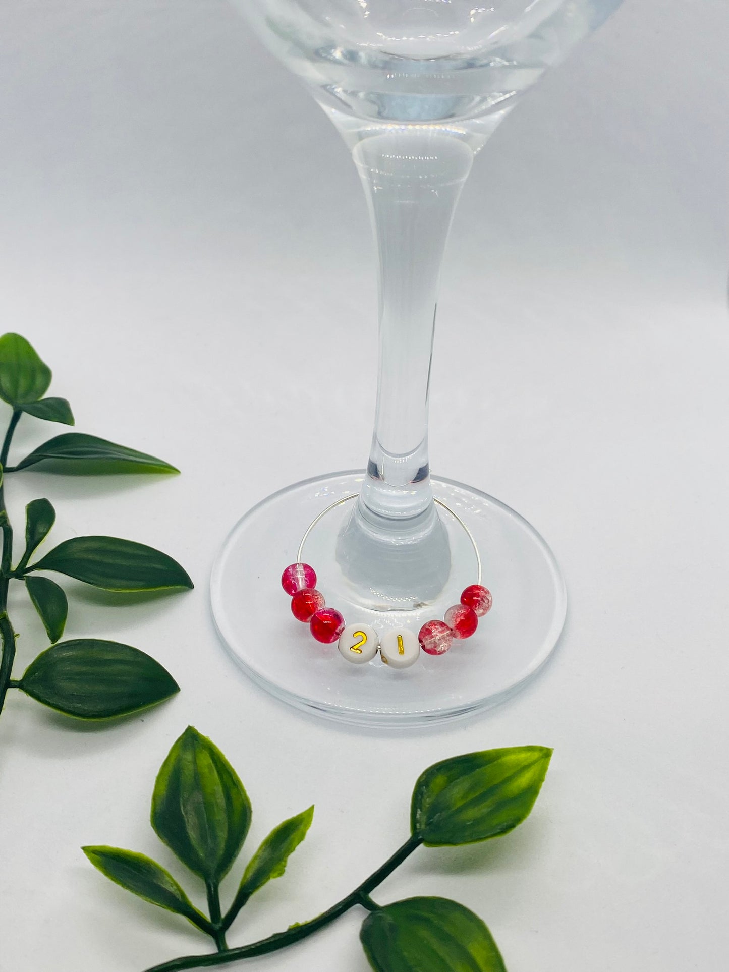 21st Wine Glass Charm