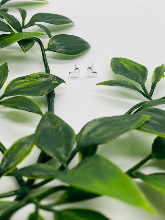 925 Silver Heart Stud Earrings