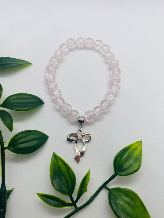 Clear Sparkle Bow Bracelet