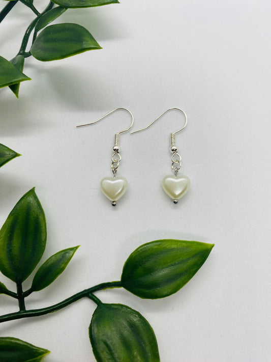 Pearl Heart Bead Earring