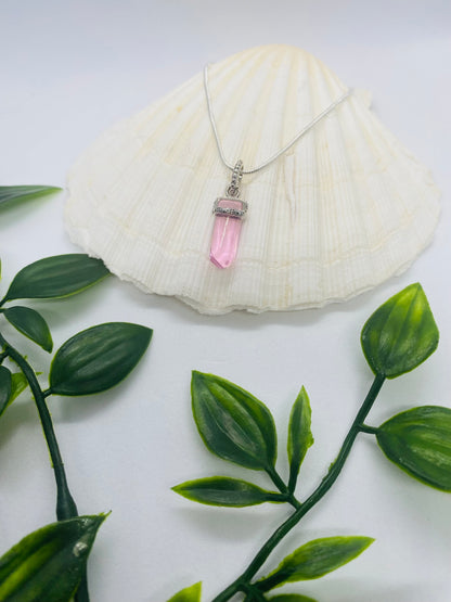925 Silver Pink Charm Necklace