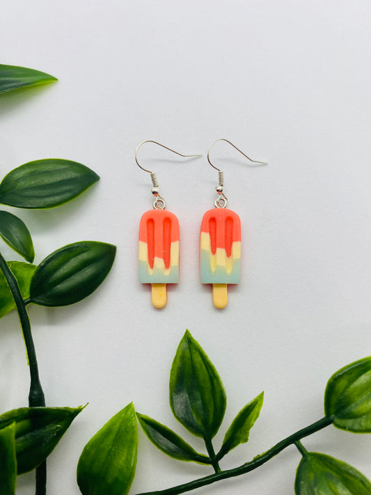 Dark Pink Ice Lolly Earrings