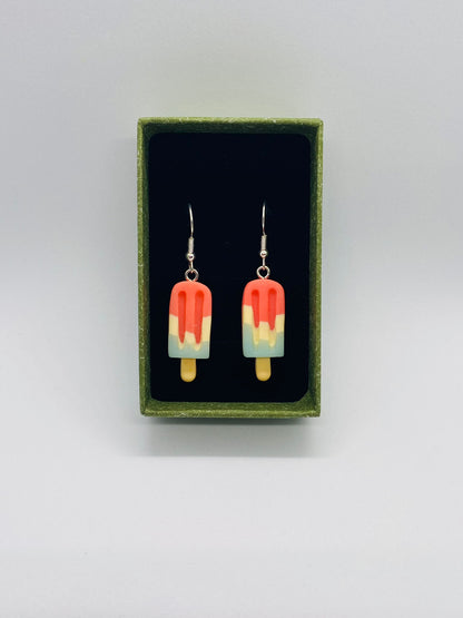 Dark Pink Ice Lolly Earrings