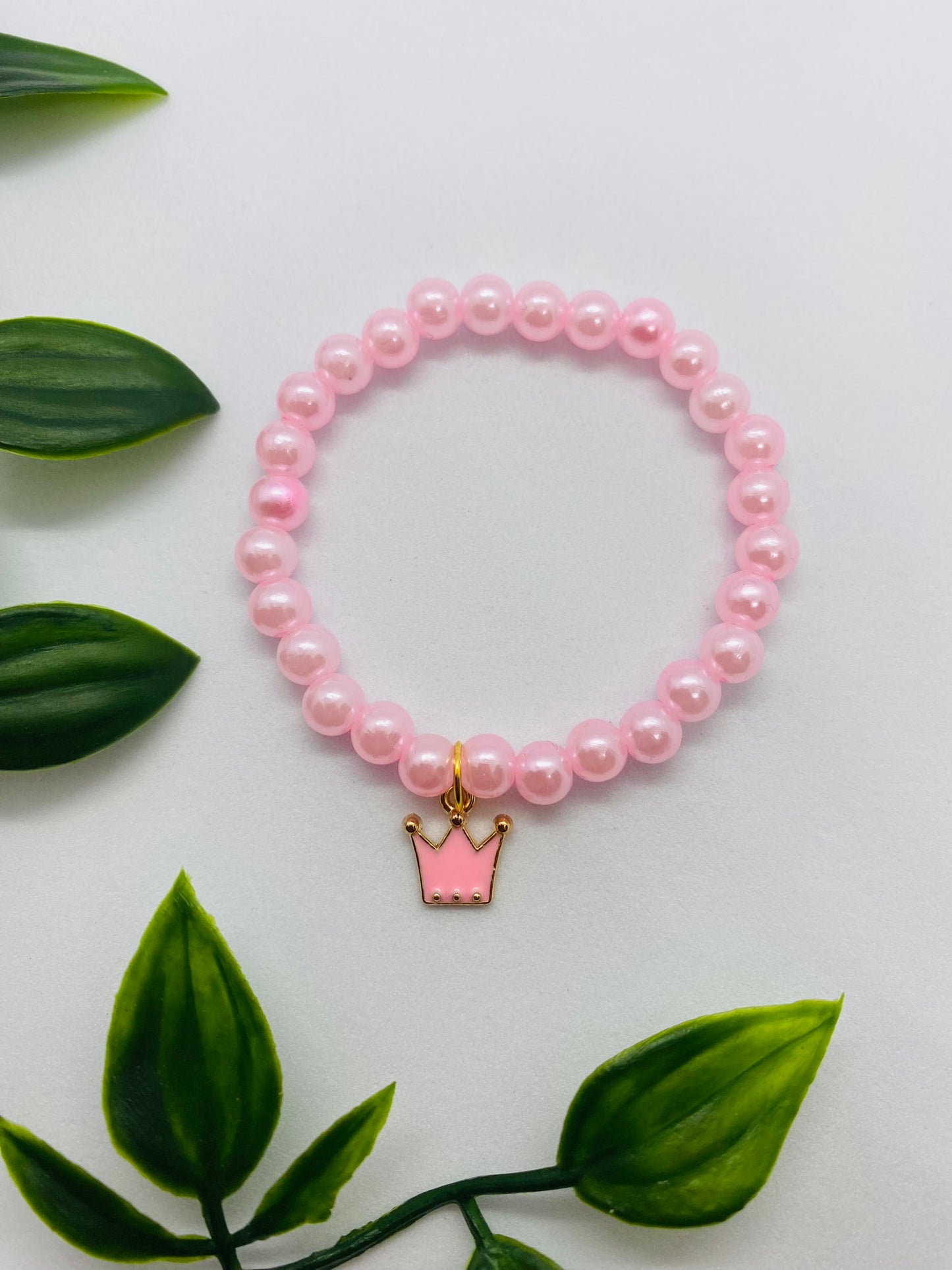 Kids Pink & Crown Bracelet