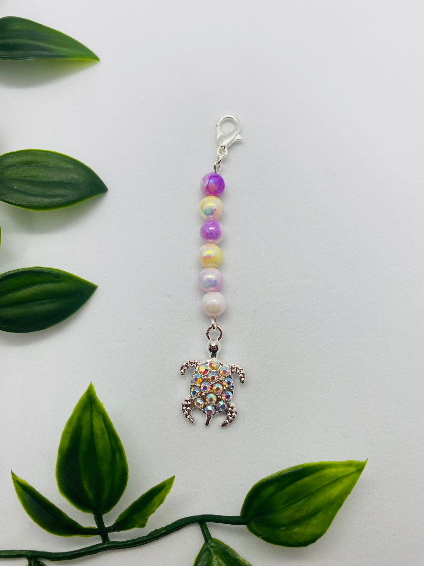 Mermaid Bead Sparkle Turtle Charm