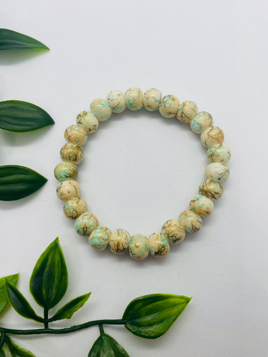 Neutral flower Large Bead Bracelet