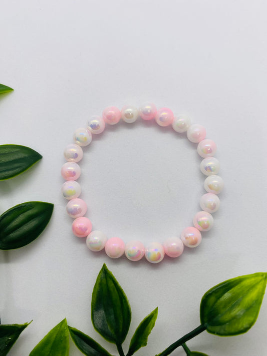 Pearly Pink Bead Bracelet