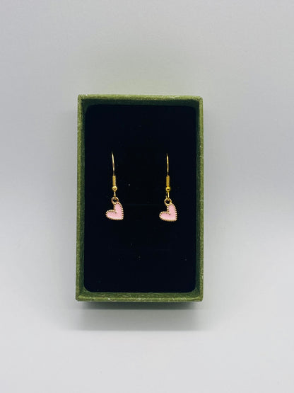 Pink Heart Earrings
