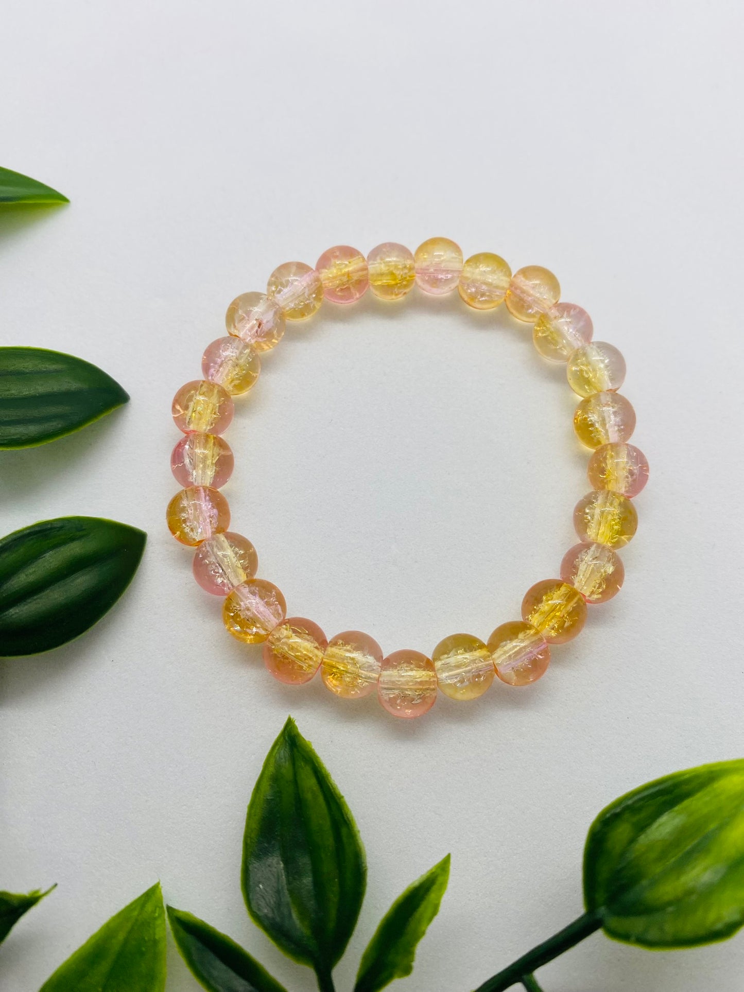 Rhubarb & Custard Glass Bead Bracelet
