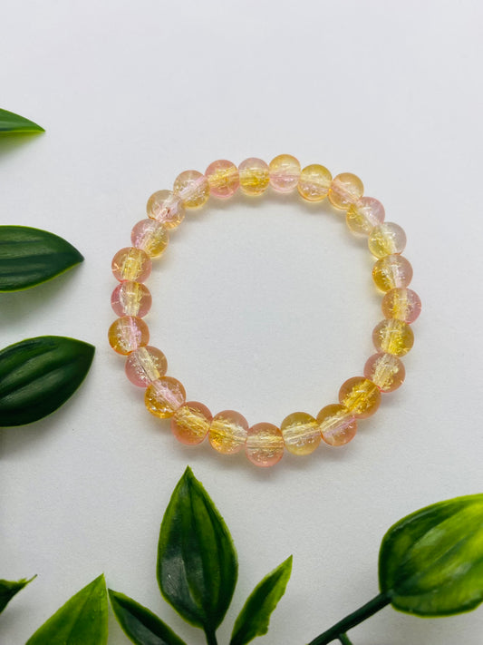 Rhubarb & Custard Glass Bead Bracelet