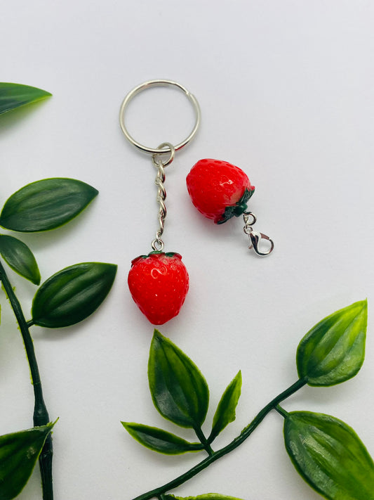 Strawberry Keyring & Charm Duo