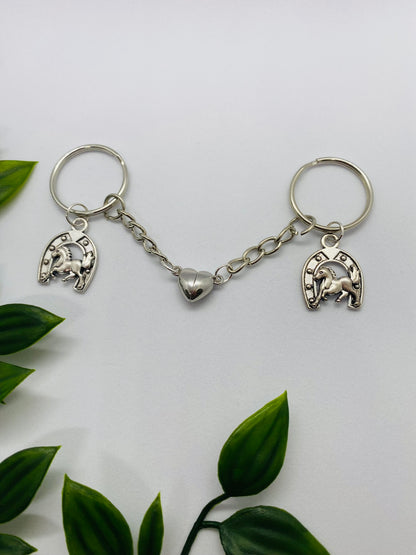 Magnetic Heart Friendship Keyrings